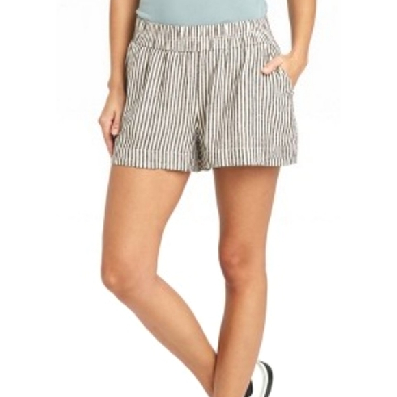 a new day Pants - A New Day High Waist pull on shirts Gray & White striped Size XXL Linen blend